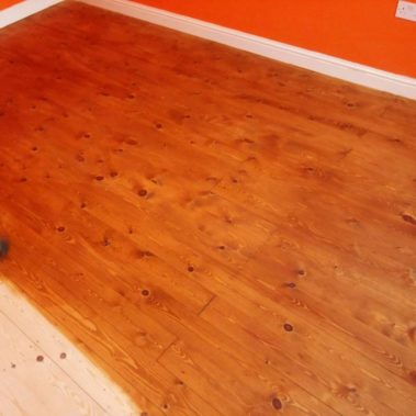 Pine Floor Sanded Gaps Filled And Sealed In York
