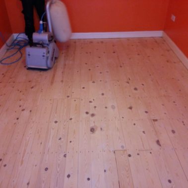 Pine Floor Sanded Gaps Filled And Sealed In York