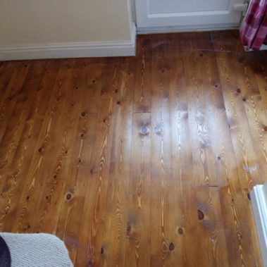 Pine Floor Sanded Gaps Filled And Sealed In York