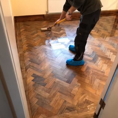 Solid Teak Parquet Restored Wakefield