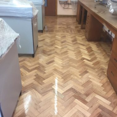 Teak Parquet Floor Sanded - Hardy Lab