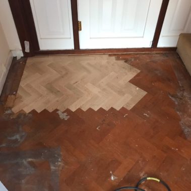 Solid Teak Parquet Restored Wakefield