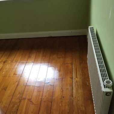 Pine floor sanded stained and sealed York