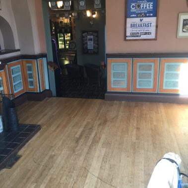 Oak Strip Floor Restore The Church House Pub, Brampton Leeds