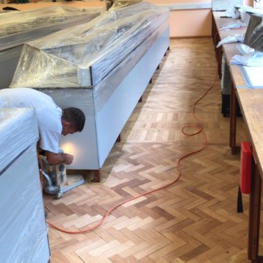 Teak Parquet Floor Sanded - Hardy Lab