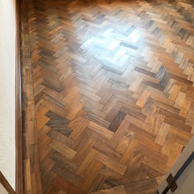 Solid Teak Parquet Restored Wakefield