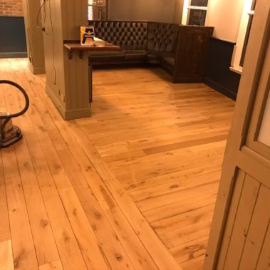 Solid oak strip restoration -The Eldon Pub
