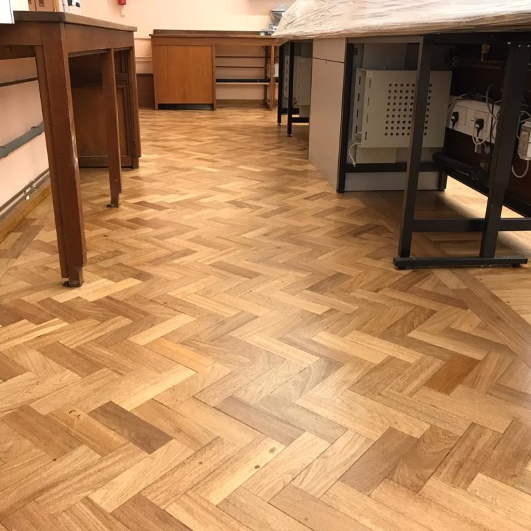Teak Parquet Floor Sanded - Hardy Lab