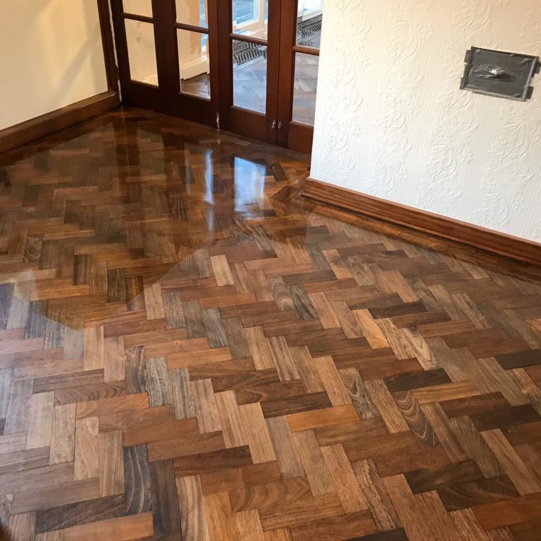 Solid Teak Parquet Restored Wakefield